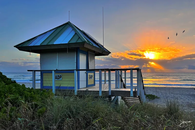 Lifeguard Stand at Sunrise