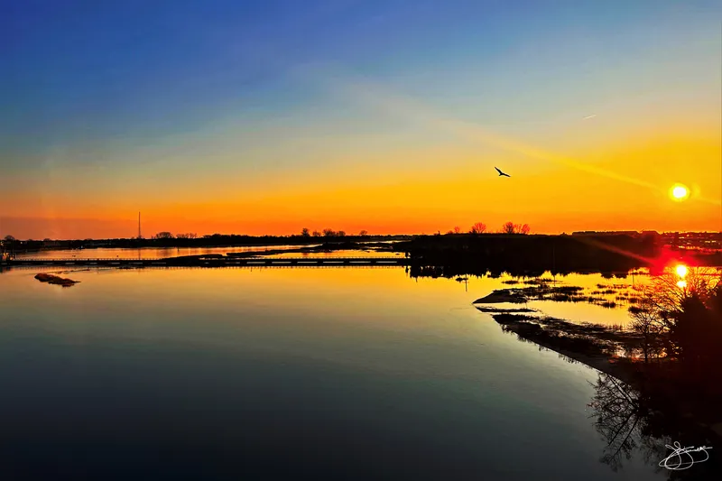 Colors of the morning reflecting on the River
