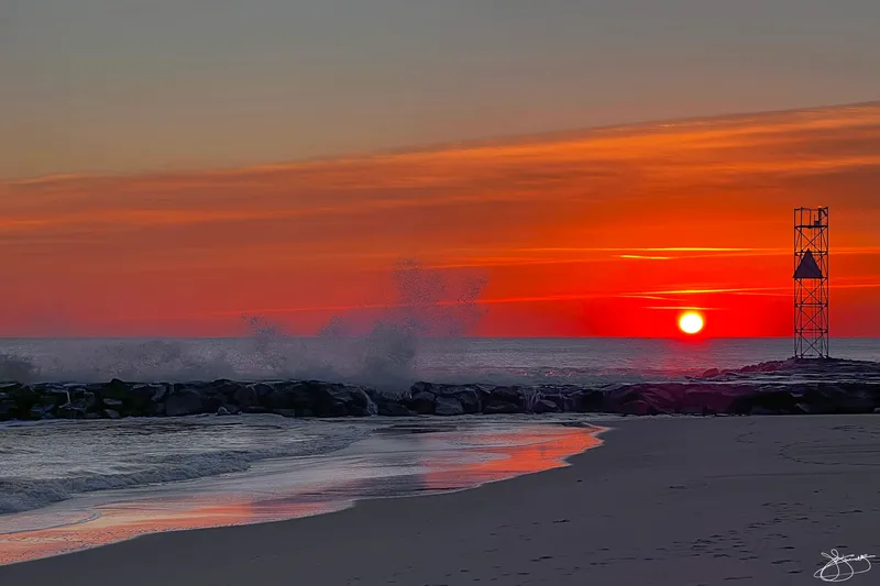 Red Painted Glow of a Crisp Sunrise