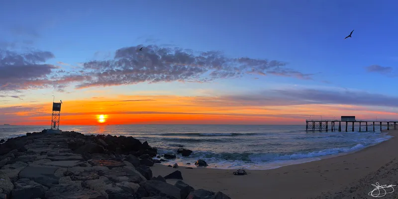 Shark River and the Belmar Fishing Pier at Sunrise