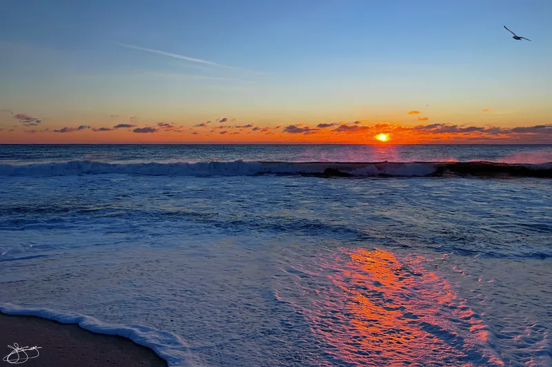 Morning Sunrise Reflecting on the Ocean Spray